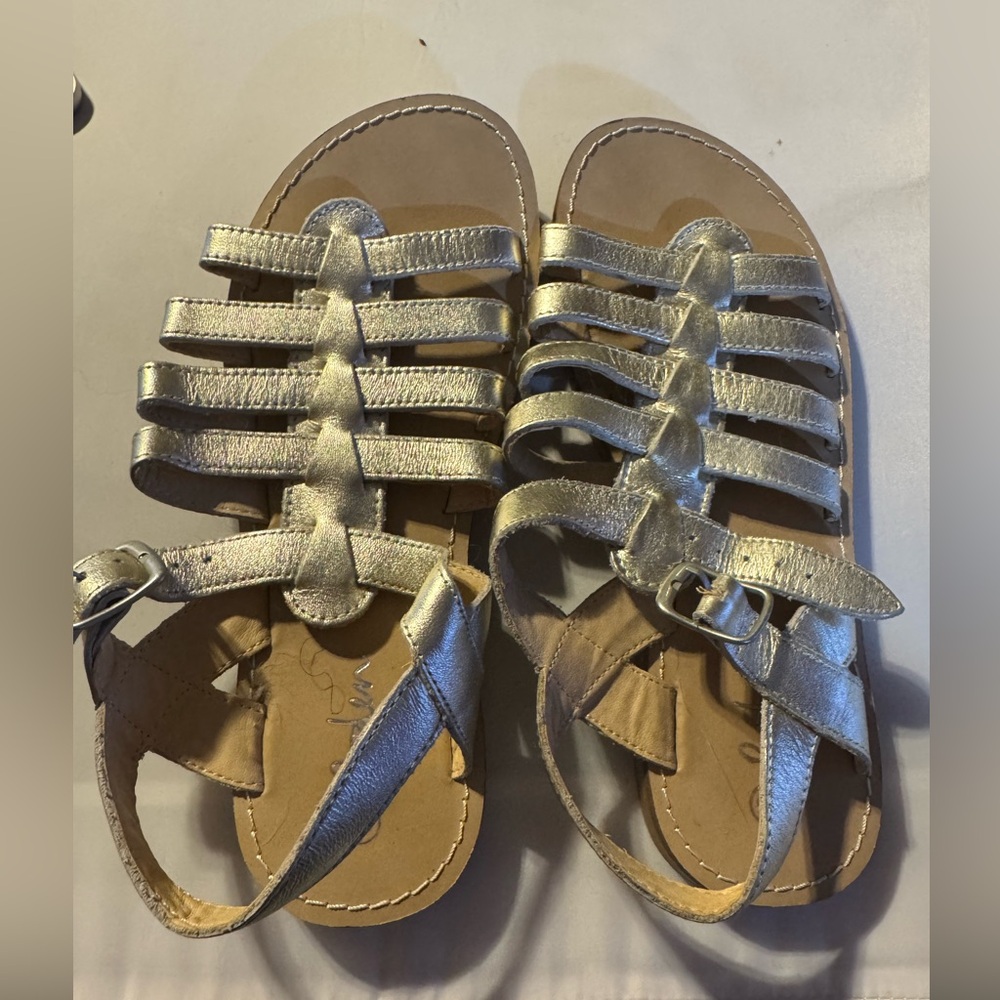 Mini Boden gold leather sandals